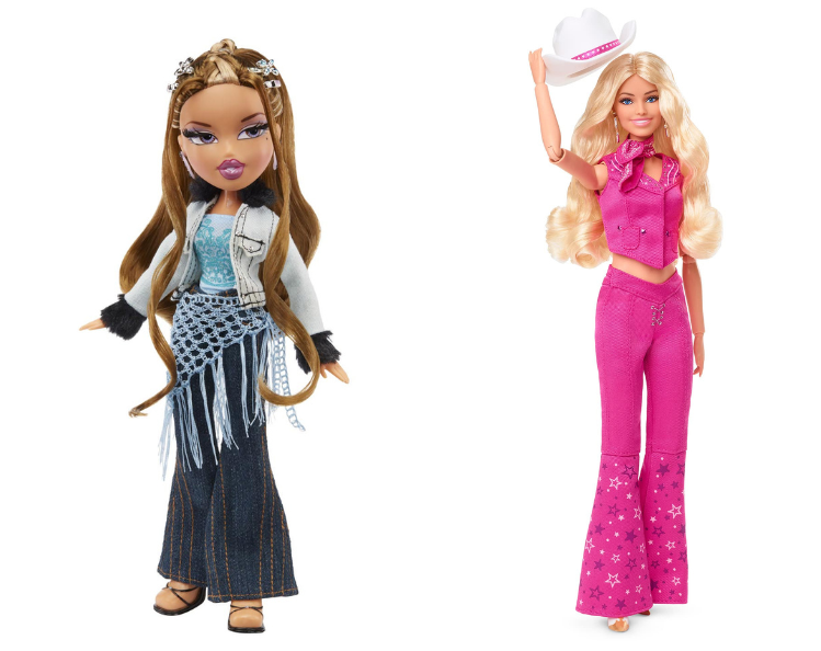 Bratz Yasmin doll and pink cowgirl Barbie 