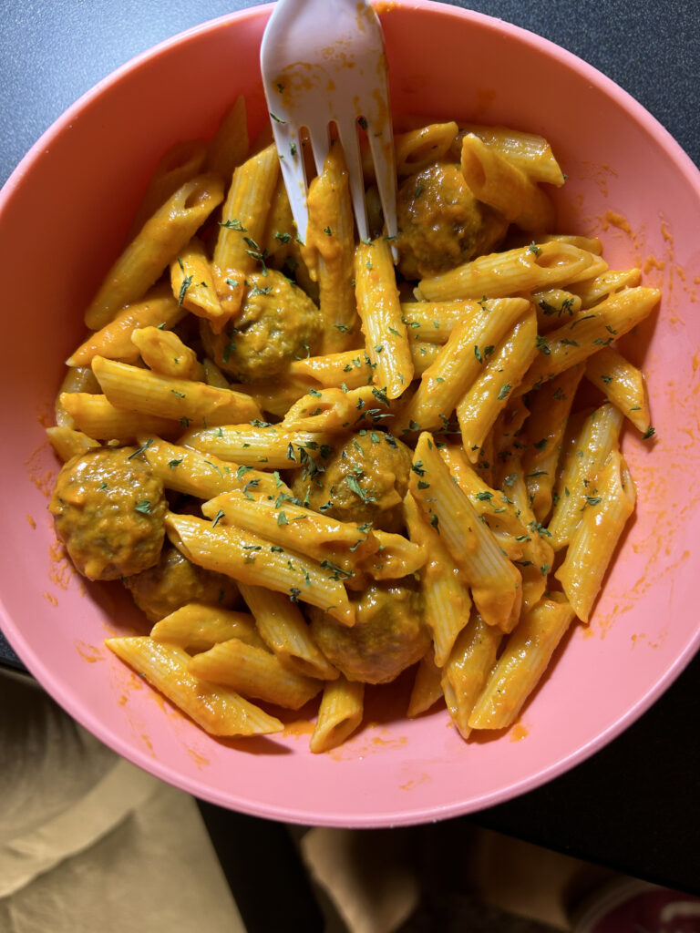 penne alla vodka in a bowl